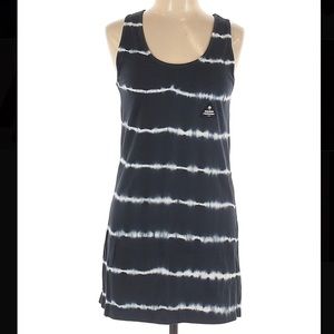 Alien nation acid wash striped navy blue dress